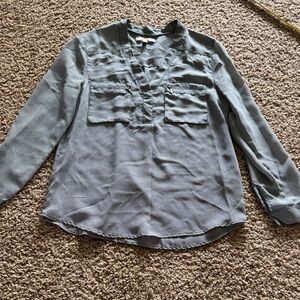 Banana Republic Women’s black and cream Checkered Shirt M